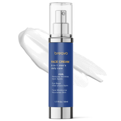 Picture of 6 in 1 Mens Face Moisturizer: Face Cream for Men - Mens Face Moisturizer-Eye Bags Treatment & Face Lotion for Men, Mens Anti Aging Cream, Wrinkles Cream, After Shave Lotion for Men, 1.7 oz
