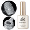 Picture of Born Pretty Silver Gold Reflective Glitter Gel Nail Polish Set for Christmas Nails Holographic Sparkle Glitter Gel Flash Soak Off Manicure Kit Gift