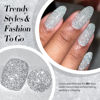Picture of Born Pretty Silver Gold Reflective Glitter Gel Nail Polish Set for Christmas Nails Holographic Sparkle Glitter Gel Flash Soak Off Manicure Kit Gift