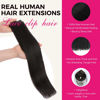 Picture of Lashey Hair Extensions Real Human Hair, 150g 9pcs Straight Long Clip in Hair Extensions Real Human Hair Remy 20 Inch Natural Black #1B Color Hair Extensions Clip in Thick Hair for Black Women