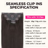 Picture of Lashey Straight Hair Extensions Real Human Hair Seamless Clip in Hair Extensions, 110g 7pcs 22 Inch Soft Long Human Hair Extensions with 100% Real Human Hair #2 Dark Brown Hair for Black Women