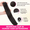 Picture of Lashey Straight Hair Extensions Real Human Hair Seamless Clip in Hair Extensions, 110g 7pcs 22 Inch Soft Long Human Hair Extensions with 100% Real Human Hair #2 Dark Brown Hair for Black Women