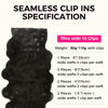 Picture of Lashey Seamless Clip in Hair Extensions Remy Human Hair Extensions, 7pcs 110g Body Wave 26 Inch #1B Natural Black Hair Extensions Seamless Clip in Hair Extensions with Invisi Edge
