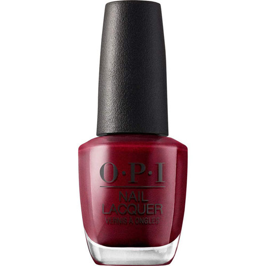 Picture of OPI Nail Lacquer Bogotá Blackberry | Opaque Dark Red Pearl Chip Resistant Nail Polish | Vegan, Fast Drying, Streak Free