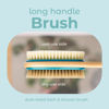 Picture of MainBasics Back Scrubber for Shower - Long Handle Dual-Sided Brush for Body Wash & Scrubbing with Exfoliating & Soft Bristles (Teal, Wood)