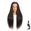 Picture of Hairingrid 26"-28" Mannequin Head Hair Styling Training Manikin Cosmetology Doll Head Synthetic Fiber Hair and Free Clamp Holder (Black)