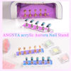 Picture of ANGNYA 2 Set Nail Stand, Aurora Nail Holder for Painting Nail Stand for Press on with 96 Pcs Reusable Sticky Putty Nail Display Stand Nail Hand Practice Magnetic Nail Art Tools for Homes and Salons