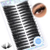 Picture of Pleell Lash Clusters 320 Pcs Individual Lashes Clusters 7-16 MM Cat Eye Wispy Eyelash Clusters D Curl 80D Cluster Eyelash Extensions Easy Diy Lash Extension Cluster at Home