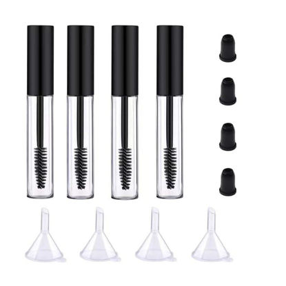 Picture of 4 Pack Empty Mascara Tube with Eyelash Wand, ForSewian10ml Premium Eyelash Cream Container Bottle with Mini Funnels and Leak Stoppers (black)