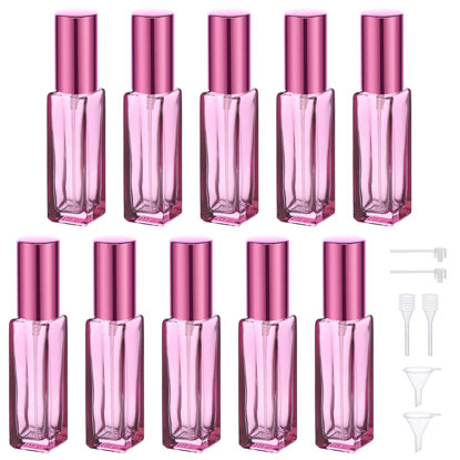 Picture of Segbeauty 10 Packs Glass Perfume Bottles, 10ML Empty Refillable Travel Perfume Atomizer, Small Perfume Spray Bottle Portable Glass Fine Mist Sprayer Scent Pump Bottles Sample Container for Fragrance