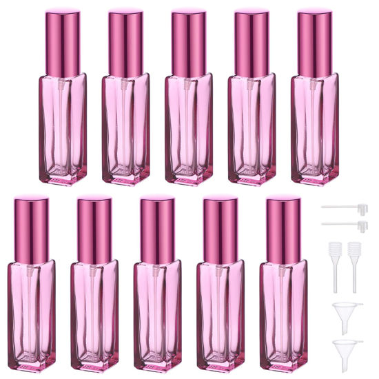 Picture of Segbeauty 10 Packs Glass Perfume Bottles, 10ML Empty Refillable Travel Perfume Atomizer, Small Perfume Spray Bottle Portable Glass Fine Mist Sprayer Scent Pump Bottles Sample Container for Fragrance