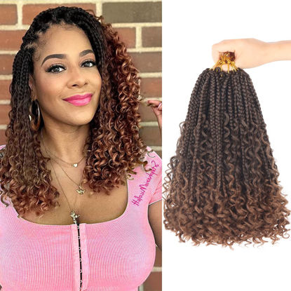 Picture of Goddess Box Braids Crochet Hair With Curly Ends 10 Inch Bohomian Box Braids Crochet Braids 8 Packs 3X Crochet Braids Synthetic Braiding Hair Extension for Black Women(10 Inch (Pack of 8),T1B 33)………