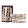 Picture of SILKIE x4 Set 100% Pure Mulberry Silk Pink Nude Neutral Skinny Scrunchies Travel Pouch Everyday Hair Ties Elastics Hair Care Ponytail Holder No Damage (Nudes)