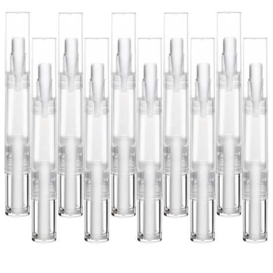 Picture of UPZIGS 10 ps 5ml Empty Cuticle Oil Pen, Nail Oil Twist Pen with Brush, Eyelash Growth Liquid Tube, Cosmetic Lip Gloss Container