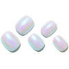 Picture of GLAMERMAID Press on Nails Extra Short Squoval, Valentine's Day Handmade Light Purple Chrome Gel Glue on Nail, 24Pcs Glossy Round Reusable UV Finish Fake Nails Acrylic False Nail Manicure Kit for Women
