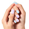 Picture of GLAMERMAID Press on Nail Extra Short Squoval, Valentine's Day Handmade Chrome Pink and Blue Gel Glue on Nail, 24Pcs Glossy Round Reusable UV Finish Fake Nails Acrylic False Nail Manicure Kit for Women