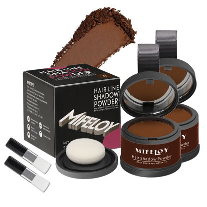 Picture of MIFELOY 2 Pack Root Touch Up and Gray Coverage Powder for Hair, Beard, Eyebrow, and Thinning Hairline - Dark Brown
