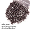 Picture of Vlasy 200Pcs 4mm Silicone Lined Micro Ring Beads for Hair Extensions 5Colors Apply (200Pcs Brown)