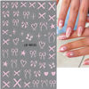 Picture of Heart Bows Nail Art Stickers Heart Bows Nail Decals Black White Red Pink Bow Tie Nail Design Stickers for Nail Art Supplies Valentine's Day Nail Stickers for Women Girls DIY Acrylic Nails Decoration