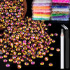 Picture of BELLEBOOST 2500pcs 5mm Resin Rhinestones Bulk, Gold Rose AB Flatback Round Jelly Rhinestones Non Hotfix Crystal Gems Large Quantity Wholesale for DIY Crafts Clothes Bottles Face Makeup Manicure