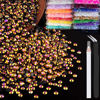 Picture of BELLEBOOST 4000pcs 4mm Resin Rhinestones Bulk, Gold Rose AB Flatback Round Jelly Rhinestones Non Hotfix Crystal Gems Large Quantity Wholesale for DIY Crafts Clothes Bottles Face Makeup Manicure