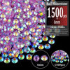 Picture of 1500pcs 6mm Resin Rhinestones Bulk, Transparent Lavender Purple AB Flatback Round Jelly Rhinestones Non Hotfix Crystal Gems Large Quantity Wholesale for DIY Crafts Clothes Face Makeup Manicure