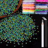 Picture of BELLEBOOST 5000pcs 3mm Resin Rhinestones Bulk, Emerald Black AB Flatback Round Jelly Rhinestones Non Hotfix Crystal Gems Large Quantity Wholesale for DIY Crafts Clothes Face Makeup Manicure