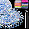 Picture of 2500pcs 5mm Resin Rhinestones Bulk, Sky Blue AB Flatback Round Jelly Rhinestones Bedazzling Non Hotfix Crystal Gems Large Quantity Wholesale for DIY Crafts Clothes Tumblers Face Makeup Manicure