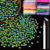 Picture of BELLEBOOST 4000pcs 4mm Resin Rhinestones Bulk, Emerald Black AB Flatback Round Jelly Rhinestones Non Hotfix Crystal Gems Large Quantity Wholesale for DIY Crafts Clothes Face Makeup Manicure