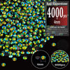 Picture of BELLEBOOST 4000pcs 4mm Resin Rhinestones Bulk, Emerald Black AB Flatback Round Jelly Rhinestones Non Hotfix Crystal Gems Large Quantity Wholesale for DIY Crafts Clothes Face Makeup Manicure