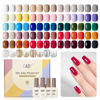 Picture of GAOY 42 Pcs Gel Nail Polish Kit, White Pink Blue Brown Glitter Colors All Seasons Gel Nail Polish Set with Glossy & Matte Top Coat and Base Coat for Nail Art DIY at Home