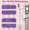 Picture of Resin Jelly Rhinestones for Crafting with B7000 Jewelry Glue, 2 Boxes Dark Purple AB Flatback Crystals with 2Pcs 10ml Glue, Bedazzling Non Hotfix Gems for DIY Tumblers Clothing Shoes Manicure