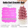 Picture of 7 Packs GoGo Curl Crochet Hair 10 Inch Short Strawberries & Cream Curly Crochet Hair for Women Deep Wave Beach Curl Crochet Braids Synthetic Braiding Hair Extensions (10 Inch, Strawberries & Cream)