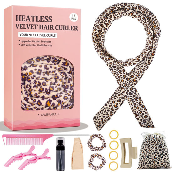Picture of Heatless Curling Rod Headband, 70'' Long Heatless Curls Headband, Soft Velour Heatless Curlers Hair for Long Hair, Overnight Hair Rollers Set, Lazy Hair Curlers to Sleep In