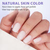 Picture of BTArtboxnails XS Short Square Gel Nail Tips - Pre Colored Milky White Soft Gel Nail Tips, Milky White Press on Nails, Natural XCOATTIPS Pre Applied Tip Primer