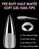 Picture of Soft Gel Nail Tips Long Stiletto, 120PCS Pre Buff Full Cover Nail Extenison Tips Half Matte Gel X Nail Tips BORNBYME