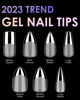 Picture of Soft Gel Nail Tips Long Stiletto, 120PCS Pre Buff Full Cover Nail Extenison Tips Half Matte Gel X Nail Tips BORNBYME