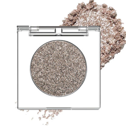 Picture of CAKAILA Single Gray Brown Glitter Shimmer Eyeshadow,Bright High Pigment Intense Monochrome Eye Shadow,Buildable Sparkly Eye Glitter Shimmer Finish,24 Hour Eye Makeup Longwear Waterproof,Blendable
