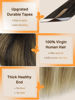 Picture of DOORES 14 Inch Tape in Hair Extensions Real Hair Balayage Dark Brown to Chestnut Brown and Dirty Blonde Remy Human Hair Extensions Tape in Natural Hair Straight Skin Weft 20pcs 50g