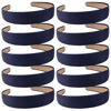 Picture of Wecoe Hairband, 10 Pack Satin Headbands 1.3 Inch Wide, Dark Navy Blue, for Women and Girls, Non Slip Fashion Hair Bands, DIY Holiday Hair Accessories