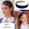 Picture of Wecoe Hairband, 10 Pack Satin Headbands 1.3 Inch Wide, Dark Navy Blue, for Women and Girls, Non Slip Fashion Hair Bands, DIY Holiday Hair Accessories