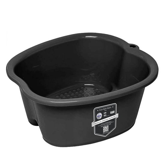Picture of AWA Foot Soaking Tub for Soaking Feet, Extra Large Pool Foot Bath Soak Tub,Sturdy Feet Soaking Tub and Pedicure Bowl, Foot Spa Kit for Women and Men (Black Foot Tub)