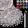 Picture of 4000PCS 4mm Resin Rhinestones in Bulk (Silver), Bedazzling Flatback Crystals for Crafts DIY Nail Decoration, Gems Charms for Tumbler Shoes Clothing Fabric with Pickup Pen and Tweezers