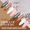 Picture of D 8 Pcs Hair Clips - No Bend No Crease Hair Clips - Flat Makeup Clips for Women and Girls - Creaseless Hair Clips for Hairstyling Bangs Salon Rose Gold Handle - Black white Pink Brown