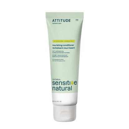 Picture of ATTITUDE Hair Conditioner for Sensitive Dry Scalp, Dry and Damaged Hair, Soothing Oat, Naturally Derived Ingredients, Dermatologically Tested, Vegan Detangler, Nourishing, 8 Fl Oz
