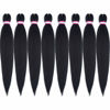 Picture of Pre Stretched Braiding Hair Extension Natural Black Color 8 Packs 28 Inch Long Professional Hair for Braiding Twist Braids Itch Free Hot Water Setting Yaki Straight Synthetic Hair for Women (#1B)