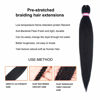 Picture of Pre Stretched Braiding Hair Extension Natural Black Color 8 Packs 28 Inch Long Professional Hair for Braiding Twist Braids Itch Free Hot Water Setting Yaki Straight Synthetic Hair for Women (#1B)