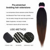 Picture of Pre-stretched Braiding Hair Extension Ombre Natural Black Brown Professional Crochet Braiding Hair 24 Inch 8 Packs Hot Water Setting Perm Yaki Synthetic Hair for Twist Braids (#1B/30)