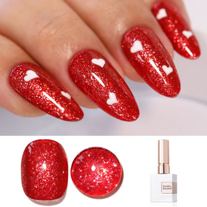 Picture of Double Rhythm 15ML Glitter Gel Polish Shimmer Reflective Holographic Color Magnetic for Nail Art Salon DIY at Home (B1127)
