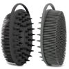 Picture of 2 Pack Silicone Body Scrubber, Silicone Loofah Double-Sided Body Brush,Silicone Shower Scrubber and Scalp Massager Shampoo Brush for Sensitive Kids Women Men All Kinds of Skin (Black & Gray)